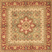 Square Persian Brown Traditional Rug, tr4649brn