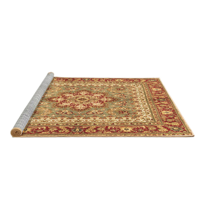 Sideview of Machine Washable Persian Brown Traditional Rug, wshtr4649brn