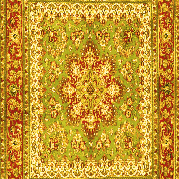 Machine Washable Persian Yellow Traditional Rug, wshtr4649yw