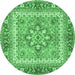 Round Persian Emerald Green Traditional Rug, tr4649emgrn