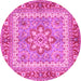 Round Persian Pink Traditional Rug, tr4649pnk