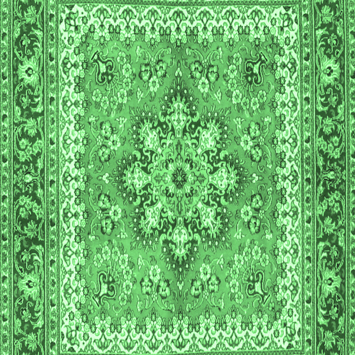 Machine Washable Persian Emerald Green Traditional Area Rugs, wshtr4649emgrn