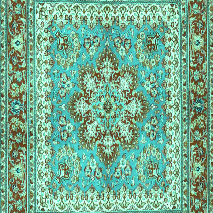 Machine Washable Persian Turquoise Traditional Area Rugs, wshtr4649turq