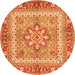 Machine Washable Persian Orange Traditional Area Rugs, wshtr4649org