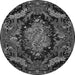 Machine Washable Medallion Gray French Rug, wshtr464gry