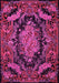 Machine Washable Medallion Pink French Rug, wshtr464pnk