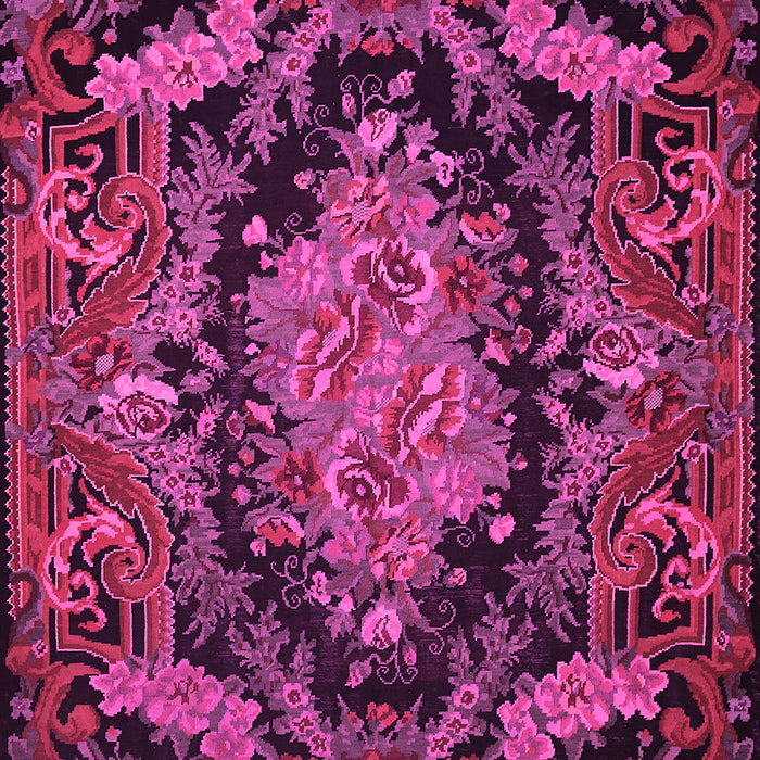 Machine Washable Medallion Pink French Rug, wshtr464pnk