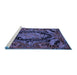 Sideview of Machine Washable Medallion Blue French Rug, wshtr464blu