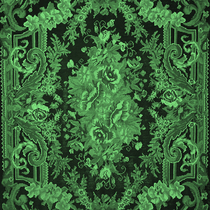 Medallion Emerald Green French Rug, tr464emgrn