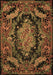 Machine Washable Medallion Brown French Rug, wshtr464brn