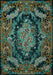 Machine Washable Medallion Light Blue French Rug, wshtr464lblu