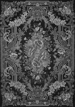 Medallion Gray French Rug, tr464gry