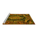 Sideview of Machine Washable Medallion Yellow French Rug, wshtr464yw