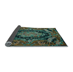Sideview of Medallion Light Blue French Rug, tr464lblu