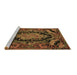 Sideview of Machine Washable Medallion Brown French Rug, wshtr464brn