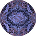 Round Medallion Blue French Rug, tr464blu