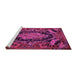 Sideview of Machine Washable Medallion Pink French Rug, wshtr464pnk