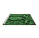 Sideview of Machine Washable Medallion Emerald Green French Area Rugs, wshtr464emgrn