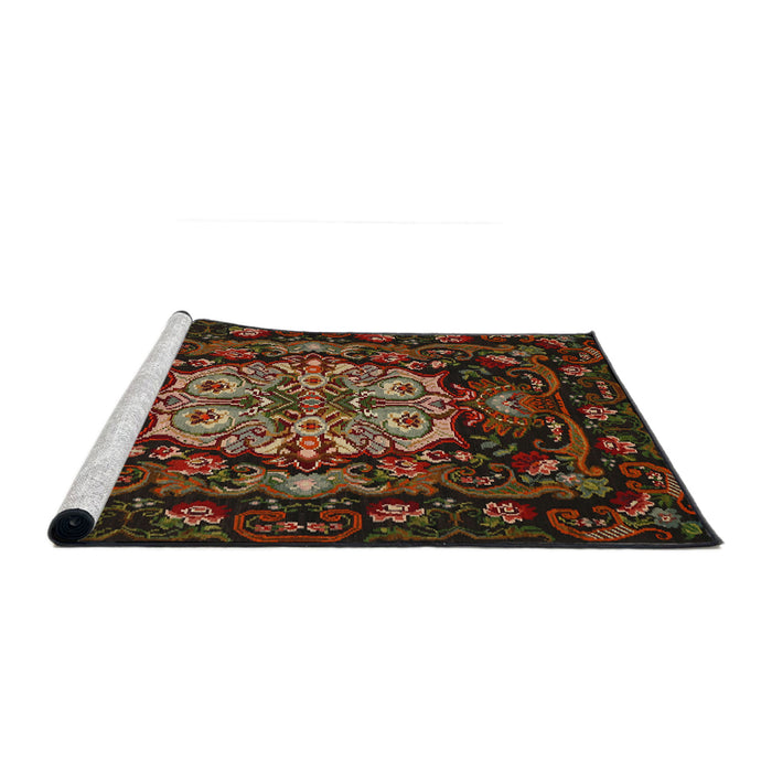 Sideview of Machine Washable Traditional Red Rug, wshtr465