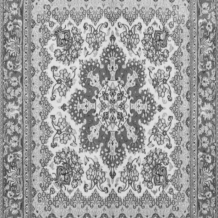 Serging Thickness of Machine Washable Medallion Gray Traditional Rug, wshtr4650gry