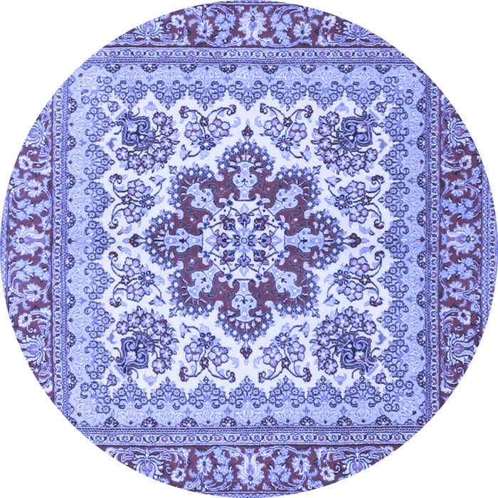 Round Medallion Blue Traditional Rug, tr4650blu