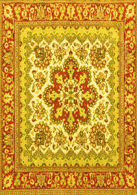 Medallion Yellow Traditional Rug, tr4650yw