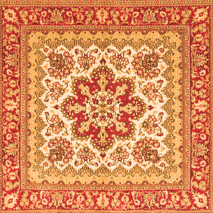 Serging Thickness of Medallion Orange Traditional Rug, tr4650org