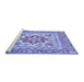 Sideview of Machine Washable Medallion Blue Traditional Rug, wshtr4650blu