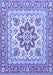 Machine Washable Medallion Blue Traditional Rug, wshtr4650blu