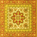 Square Medallion Yellow Traditional Rug, tr4650yw