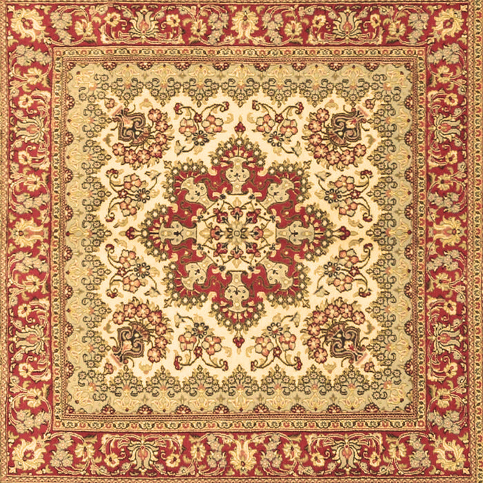 Square Medallion Brown Traditional Rug, tr4650brn