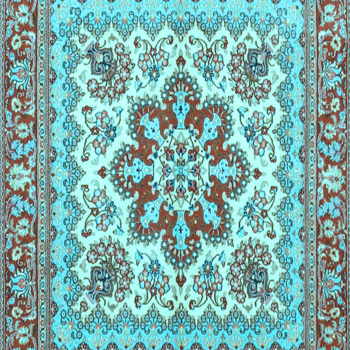 Medallion Light Blue Traditional Rug, tr4650lblu