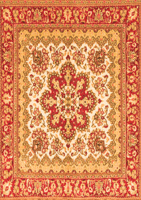 Medallion Orange Traditional Rug, tr4650org