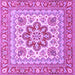 Square Medallion Purple Traditional Rug, tr4650pur
