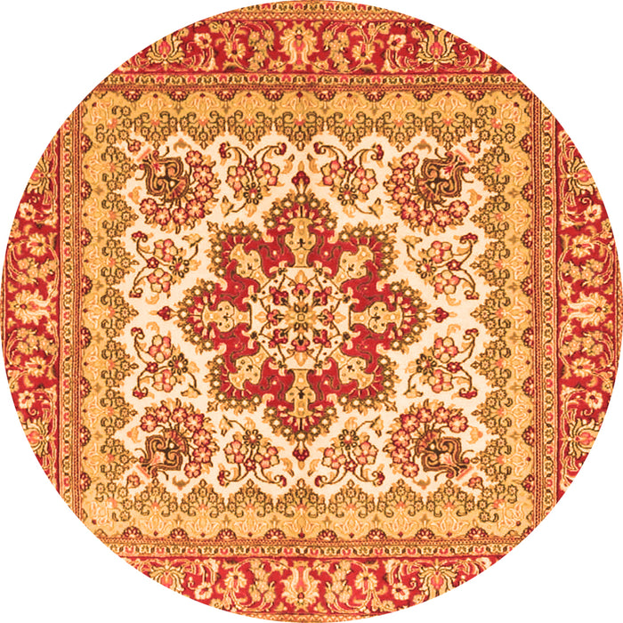 Square Medallion Orange Traditional Rug, tr4650org