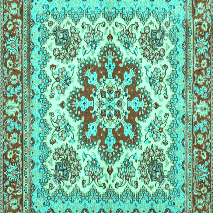Medallion Turquoise Traditional Rug, tr4650turq