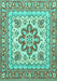 Machine Washable Medallion Turquoise Traditional Area Rugs, wshtr4650turq