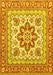 Machine Washable Medallion Yellow Traditional Rug, wshtr4650yw