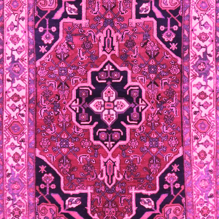 Machine Washable Oriental Pink Traditional Rug, wshtr4651pnk
