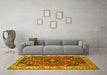 Machine Washable Oriental Yellow Traditional Rug in a Living Room, wshtr4651yw