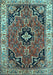 Machine Washable Oriental Light Blue Traditional Rug, wshtr4651lblu