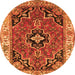 Machine Washable Oriental Orange Traditional Area Rugs, wshtr4651org