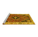 Sideview of Machine Washable Oriental Yellow Traditional Rug, wshtr4651yw