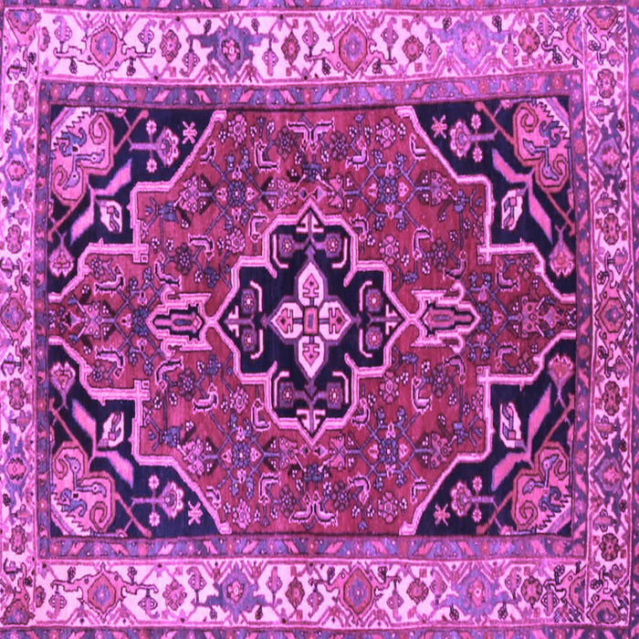 Square Oriental Purple Traditional Rug, tr4651pur