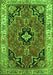 Serging Thickness of Machine Washable Oriental Green Traditional Area Rugs, wshtr4651grn