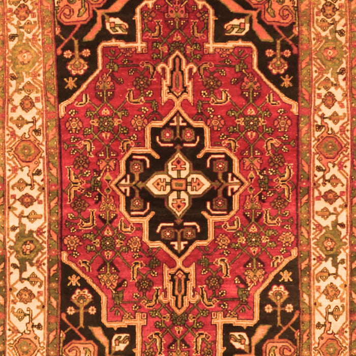 Serging Thickness of Machine Washable Oriental Orange Traditional Area Rugs, wshtr4651org