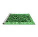 Sideview of Machine Washable Oriental Emerald Green Traditional Area Rugs, wshtr4651emgrn