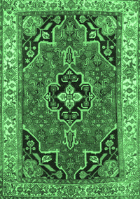 Oriental Emerald Green Traditional Rug, tr4651emgrn