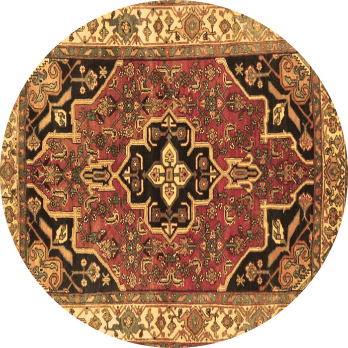 Round Machine Washable Oriental Brown Traditional Rug, wshtr4651brn