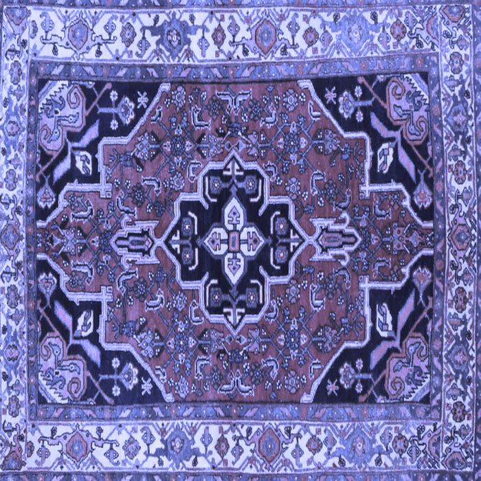 Square Oriental Blue Traditional Rug, tr4651blu